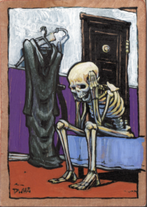 Death considering the implications of its work.